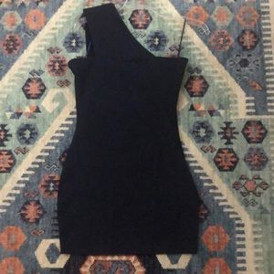 Superdown navy one shoulder dress Medium